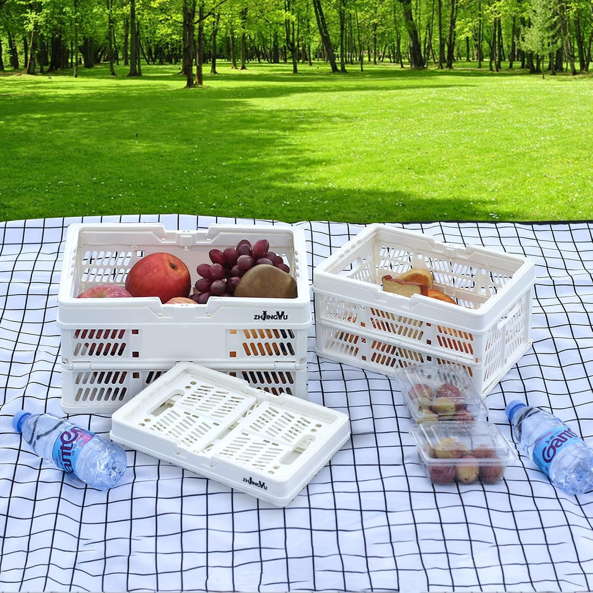 Plastic crates for storage,plastic baskets for organizing,14.96x9.84x7.87"
