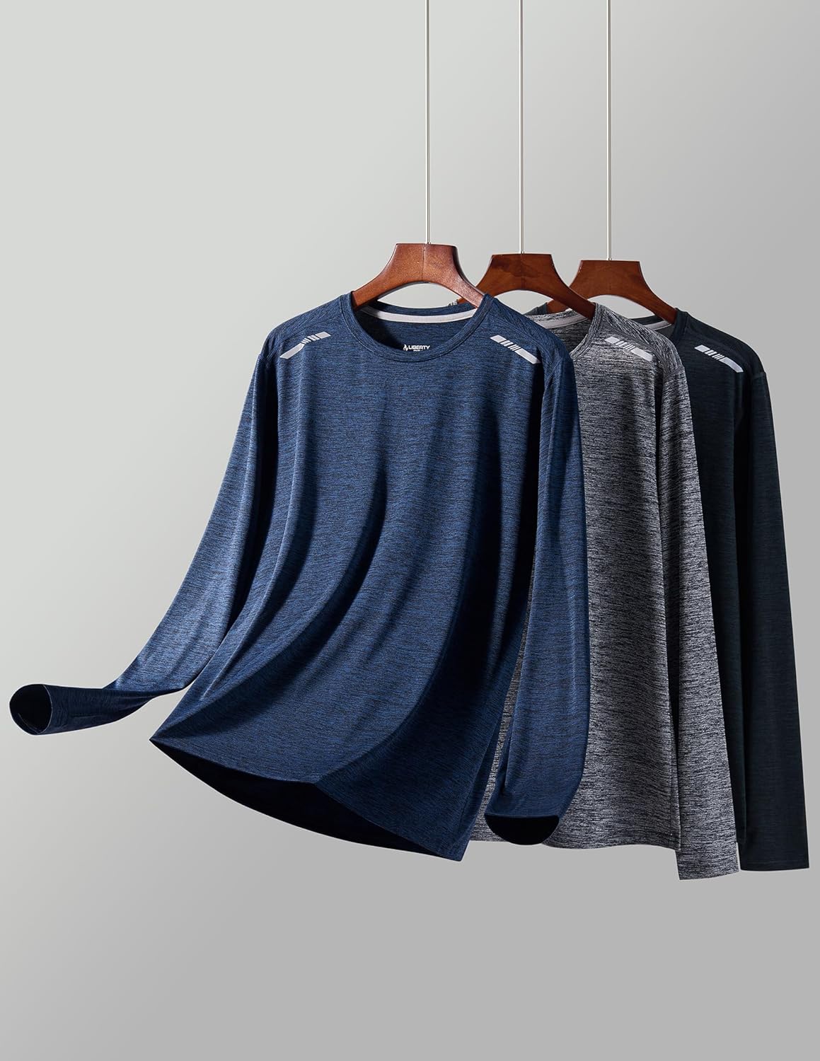 Skiennix Men's Dry Fit Long Sleeve T-Shirts - Lightweight Athletic Performance Tops | 3 Pack for Hiking