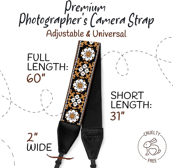 Camera Strap for All DSLR and Mirrorless Camera Including Binoculars. Neck