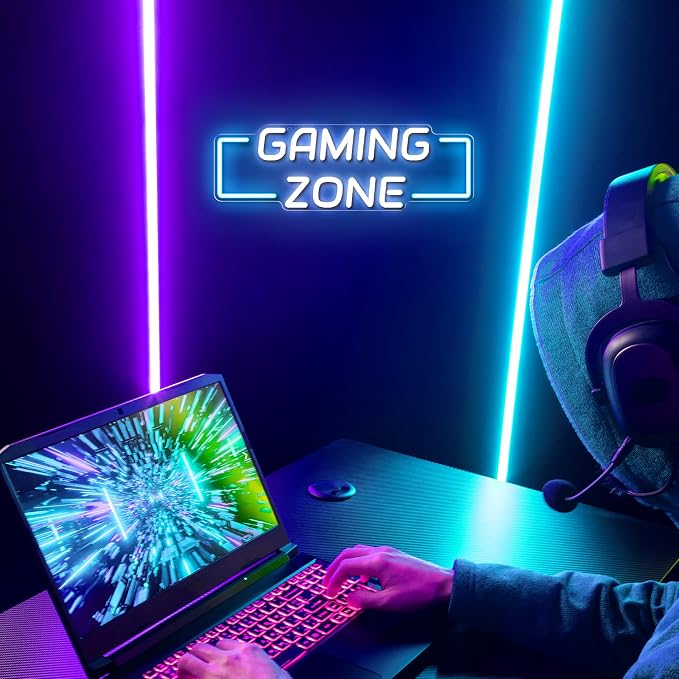 Kavaas Game Zone Neon Sign for Gameroom Wall Decor LED Light Signs