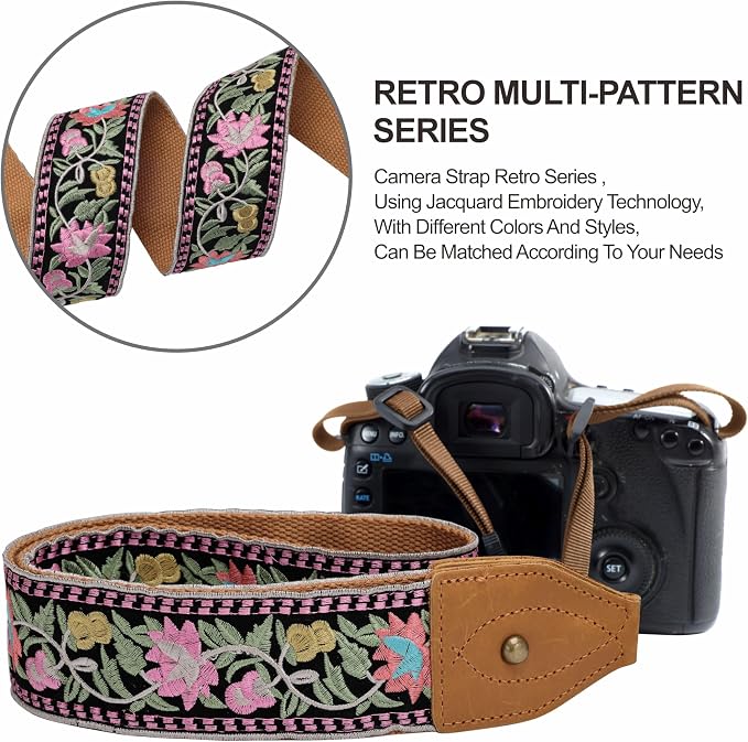 Padwa Lifestyle 2" Wide Classic Crazy Horse Art Cowhide Head Cotton Camera