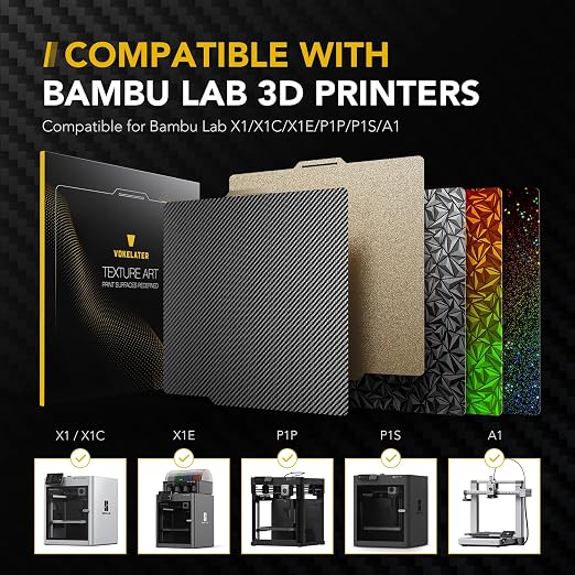 3D Printer Build Plate for Bambu Lab X1 X1C X1E P1P P1S A1, 3D Printer