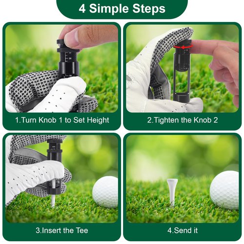Beauyist Adjustable Golf Tee Height Tool, Aluminum Golf Tee Height Setter with Precise Scale, Outdoor Golf Training Aid for Consistent Swings