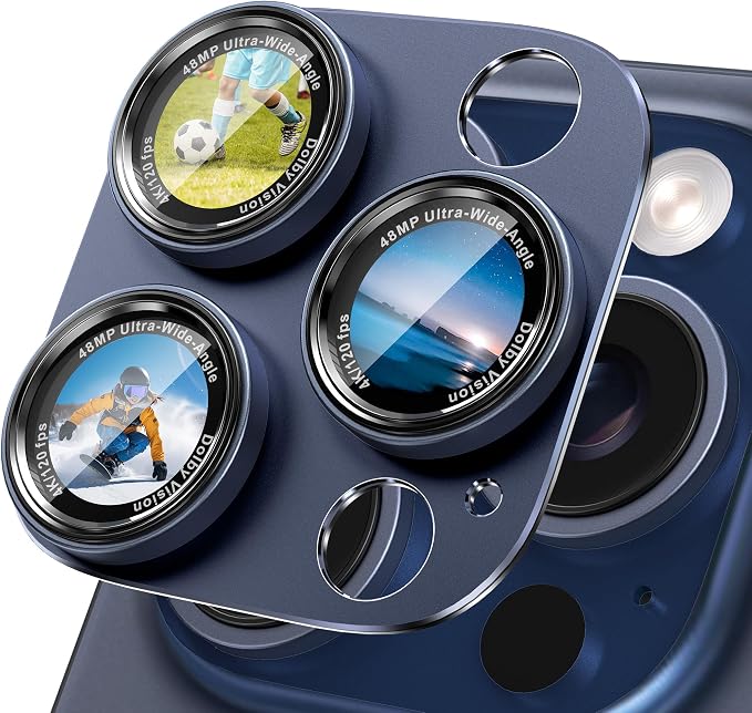 CACOE Camera Lens Protector for iPhone 15 Pro/15 Pro Max