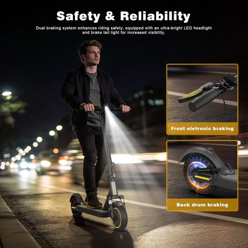 NAVIC Electric Scooter for Adults - Top Speed 22 MPH | Long Range Up to 28 Miles | Dual Suspension & APP Control
