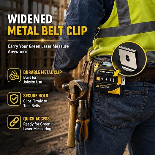 4-in-1 Digital Laser Tape Measure, 16FT Tape, 328FT Distance Meter | 33FT