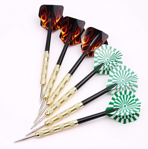 MaxMau Steel Tip Darts Set - Professional Metal Darts for Dartboard | 18 Pieces Included