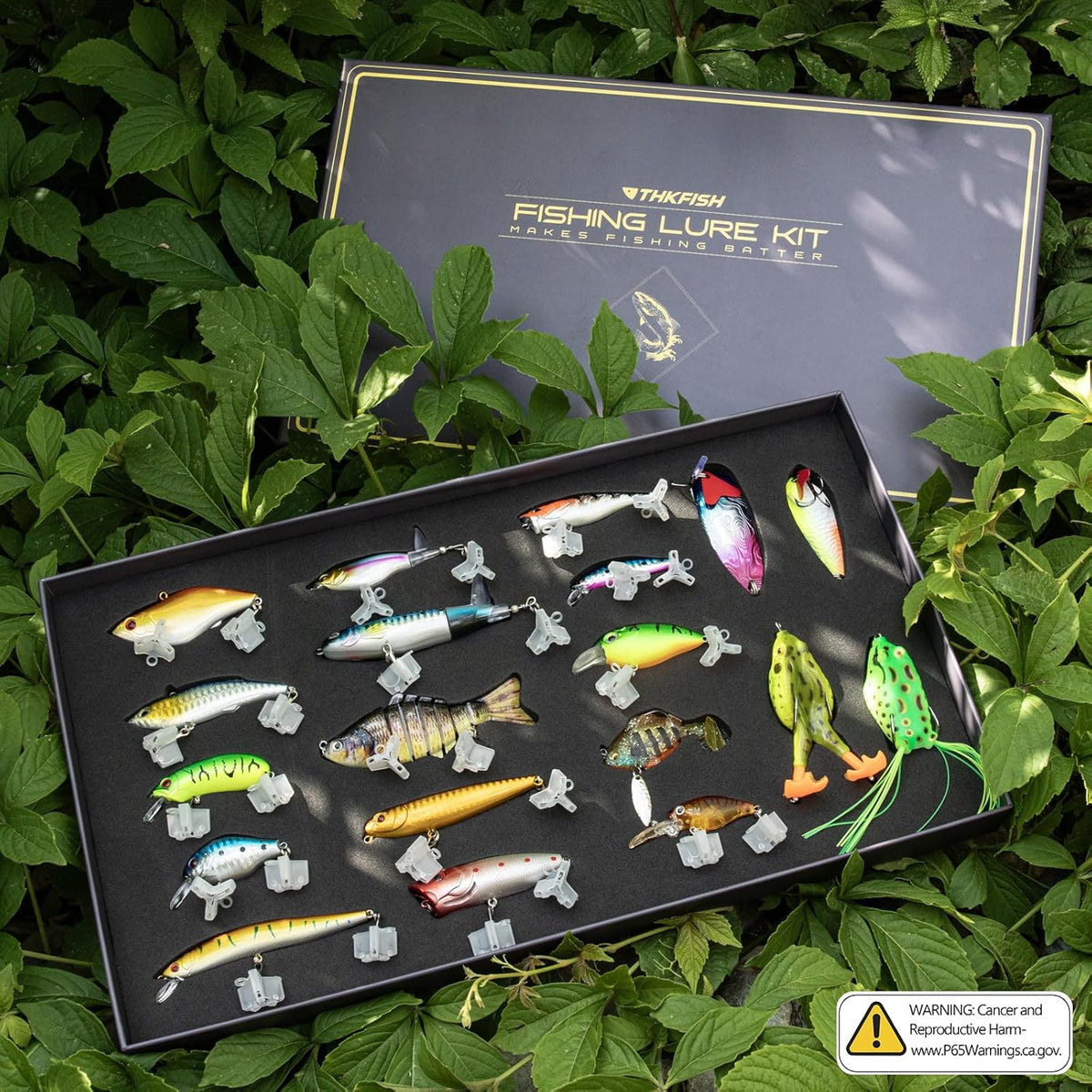 THKFISH Fishing Lures Kit - 19PCS Tackle Box for Freshwater Bass, Trout & More | Perfect Gift for Anglers