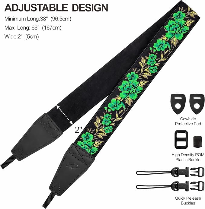 Padwa Lifestyle Green Rose Camera Strap