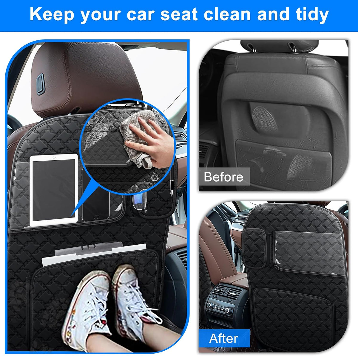 Car Kick Mats Back Seat Protector for Toyota RAV4 2 Pack