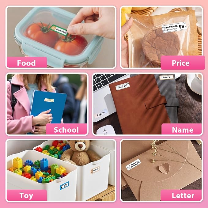 Label Maker Machine with Tape, Small Portable Bluetooth Label Printer, Handheld