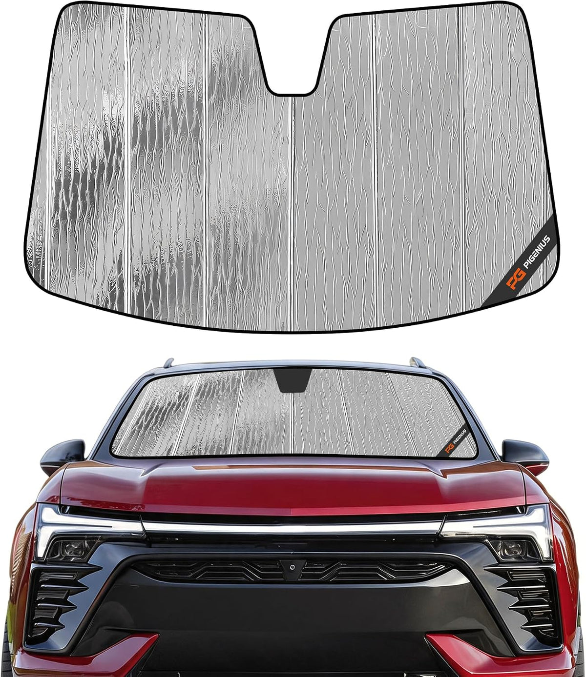 Pigenius Windshield Sun Shade for Chevrolet Blazer EV 2024-2026 Front Window Sunshade - AstraGuard