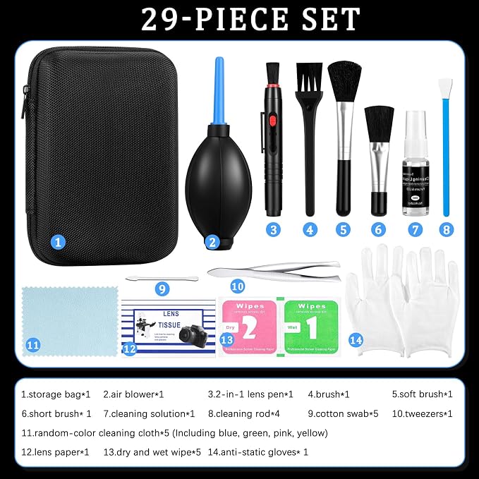 Camera Cleaning Kit for DSLR & Mirrorless Cameras