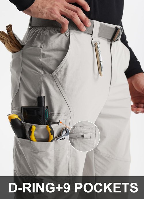 Libin Men's Cargo Pants - Water-Resistant Tactical Outdoor Trousers with 9 Pockets | Stretch Fit
