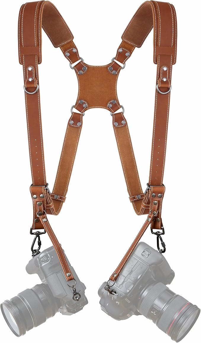 Padwa Lifestyle Tan Dual Camera Harness Strap