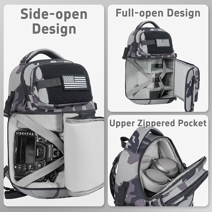 TORIBIO Camera Sling Bag, DSLR/SLR/Mirrorless Camera Bag