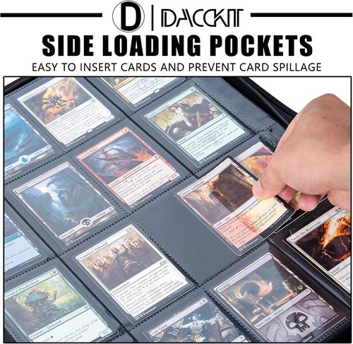 D DACCKIT Card Binder - 16 Pocket Ringless Album for 1024 Trading & Sports Cards | Classic White