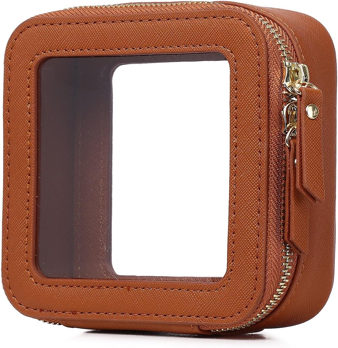 Pinkmik Small Clear Mini Makeup Bag, Brown, MINI-1