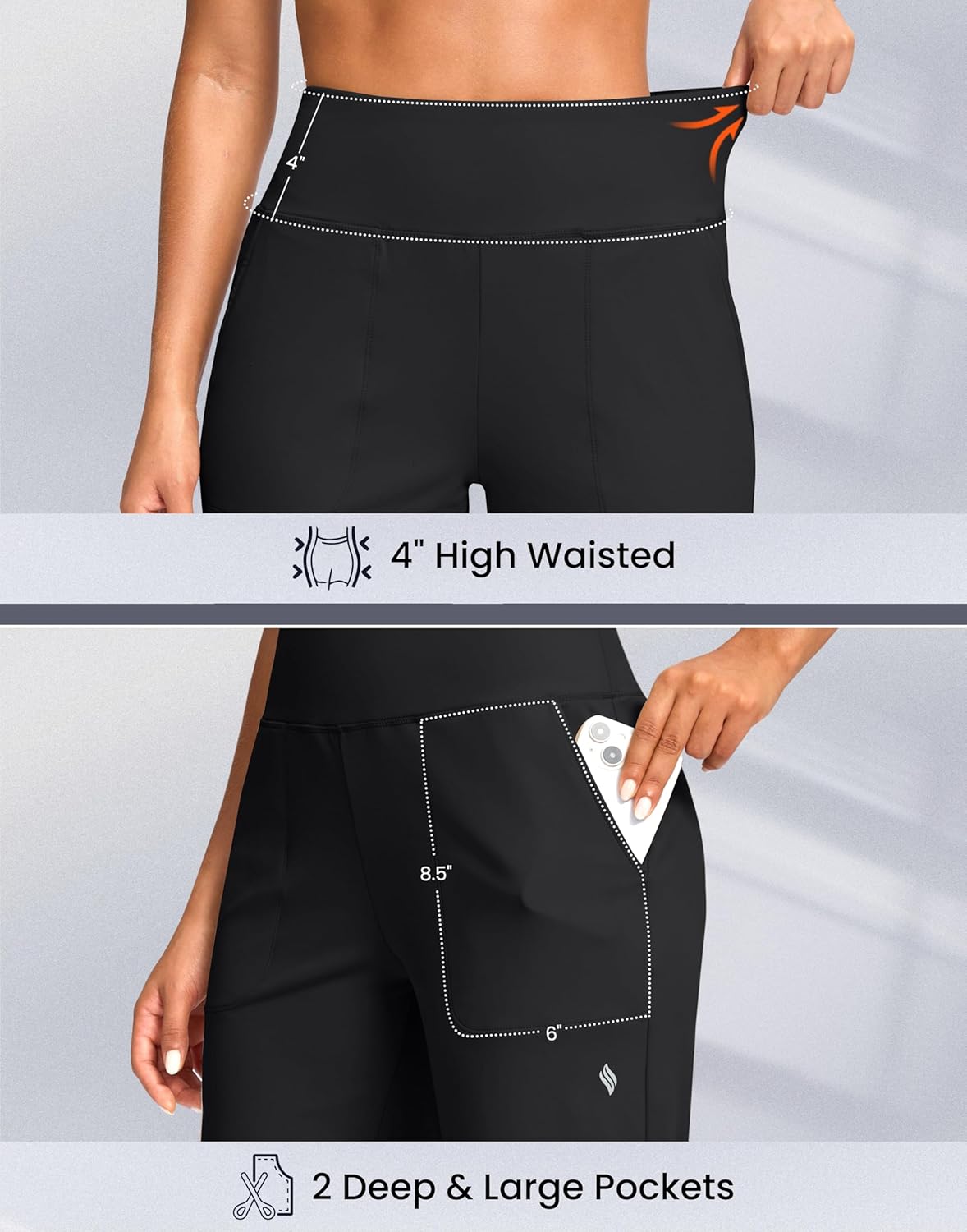 SANTINY Women's Knee-Length Bermuda Shorts - High-Waisted, Stretchy with Pockets | Perfect for Summer Casual Wear