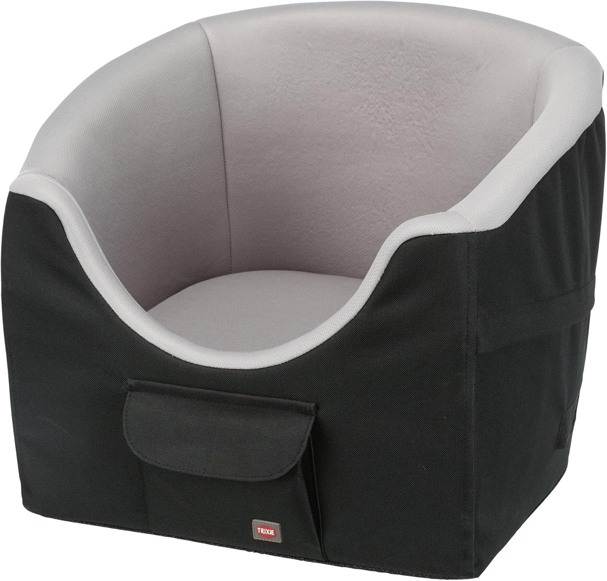 Trixie Max Dog Car Seat 17.7 × 16.5 × 15.4 in – Booster Seat with Safety Tether, Non-Slip Bottom & Outside Pockets – Convertible Travel Bed with Washable Cushion