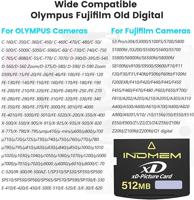 xD-Picture Card 512MB, 512MB Xd Cards Compatible