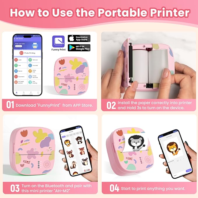 Mini Sticker Printer AHM2, Mini Thermal Printer