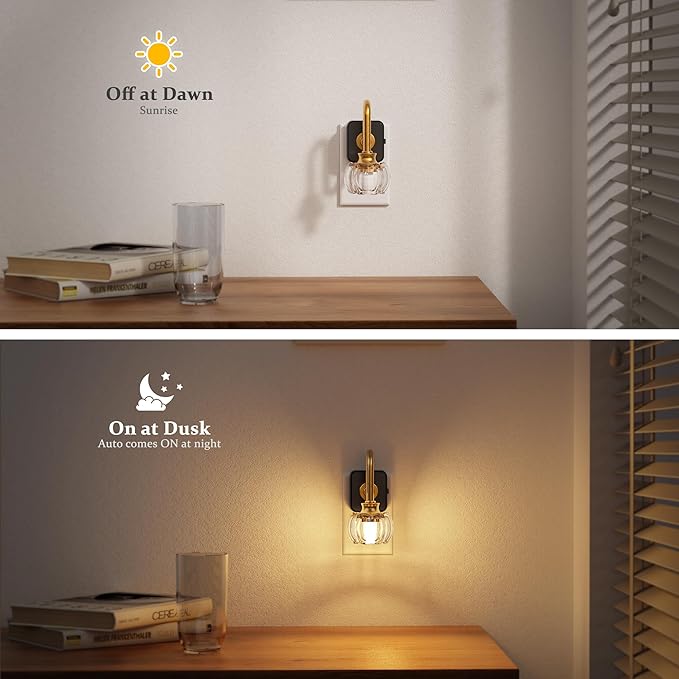 JandCase Night Light, Night Lights Plug into Wall, Glass LED Nightlight