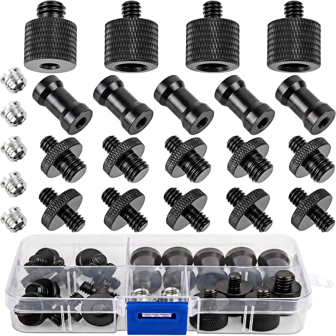 24 Pcs Camera Tripod Adapter, 1/4 to 3/8 Threaded Converter Camera Screw Mount
