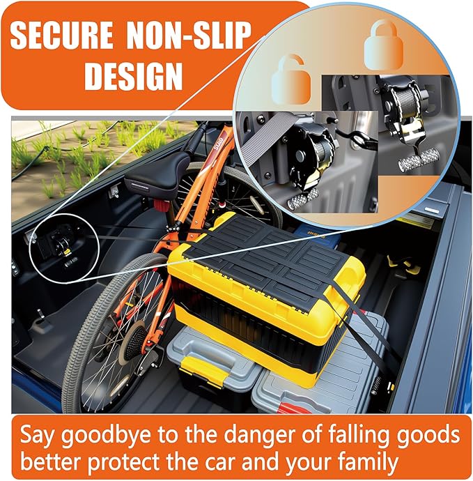 2PCS Retractable Ratchet Straps for 2015-2025 Ford F150, Retractable Tie Down Straps 10 Ft Self Retracting Tie Down, Super Duty Ford F150 Accessories