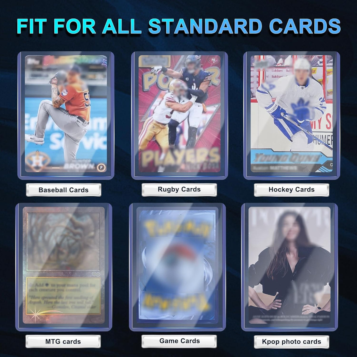 Skiennix 200 Clear Card Sleeves - Premium Hard Plastic Protectors for Trading Cards | 3" x 4" Size