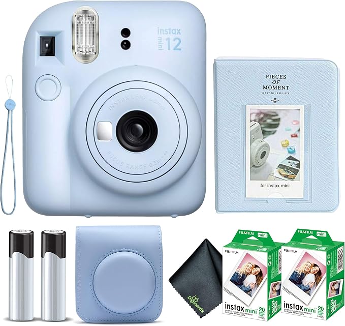 Fujifilm Instax Mini 12 Instant Camera Pastel Blue Bundle