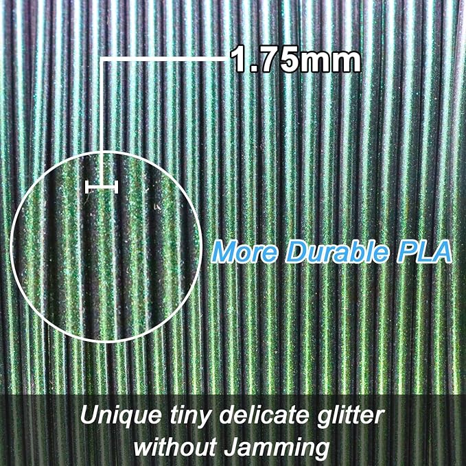 LOVOON 3D Printing PLA Filament 1.75mm Sparkle Glitter, Burnt Titanium 3D