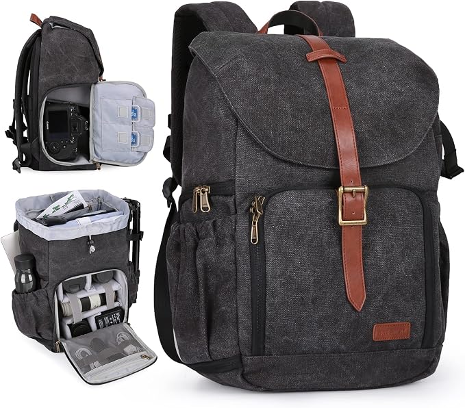 BAGSMART Camera Backpack, DSLR SLR Waterproof Camera Bag, Anti-Theft