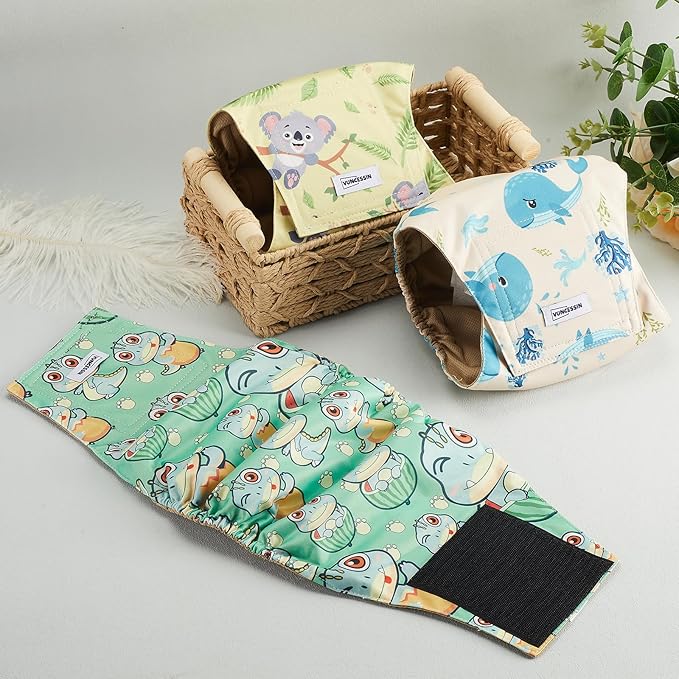 Washable Dog Diapers Male Reusable, Premium Belly Bands for Male Dogs, Pack of 3, High Absorbing Extra Large Male Dog Pee Wraps for Doggies in Incontinence or Excitable Urination and Training(XL)