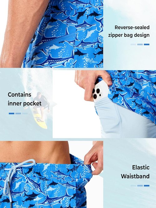 NORTHYARD Men's Swim Trunks - 2-in-1 Quick Dry Board Shorts with Compression Liner | 7" Beach Shorts with Pockets