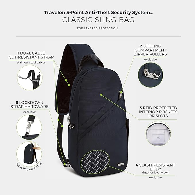 Travelon Anti-Theft Classic Sling Bag