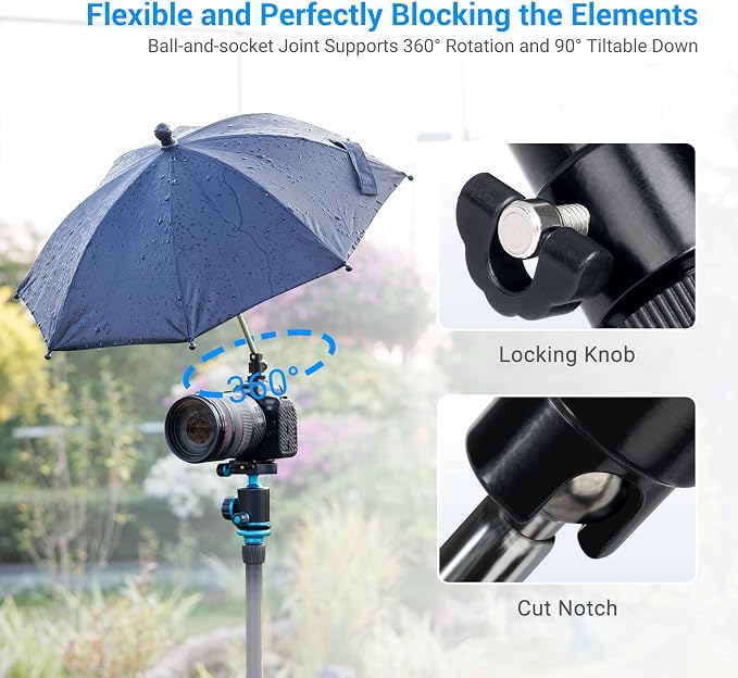 DSLR Mirrorless Camera Hot Shoe Umbrella Rain Cover Protector Sunshade