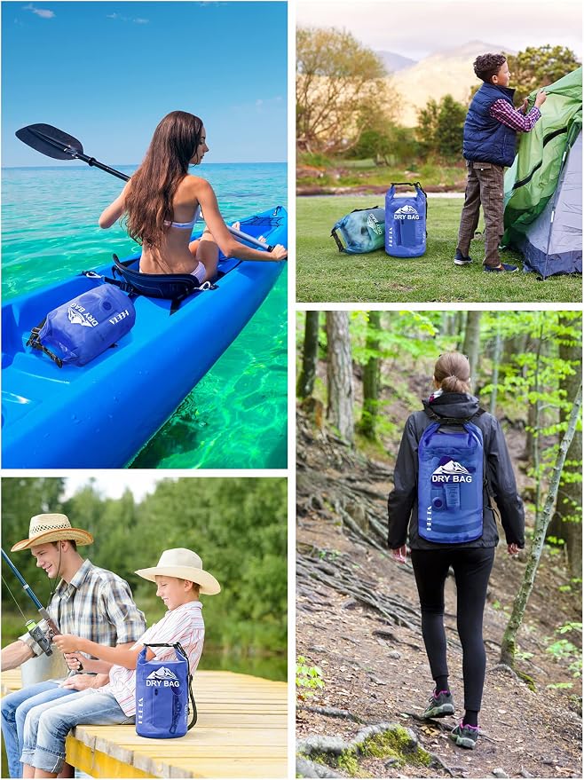 HEETA Dry Bag Waterproof for Women Men, 5L/10L/20L/30L/40L Roll Top Lightweight