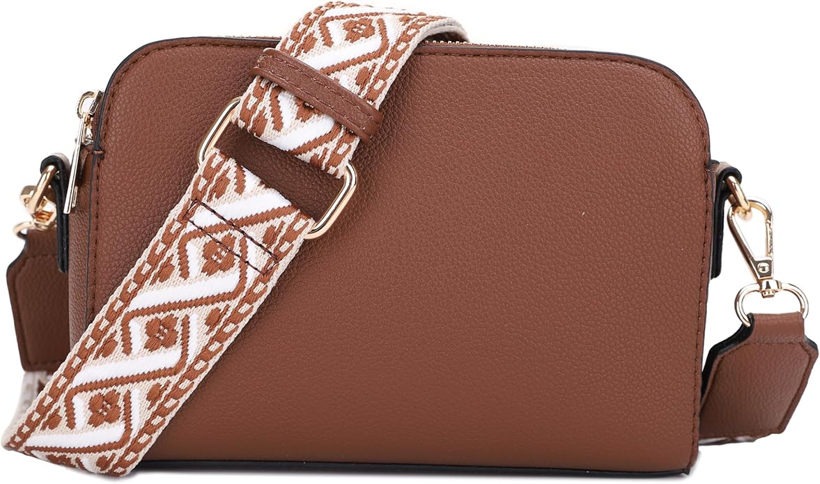 EVVE Crossbody Bags for Women Trendy Triple Zip Small Crossbody Camera Bag Purse