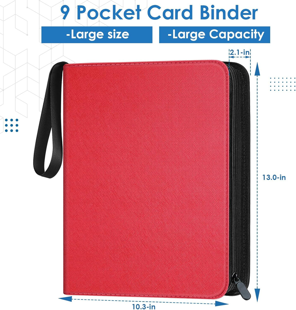 Skiennix 900 Pockets Card Binder - Durable Trading Card Holder Album for Sports & Game Cards (Red)