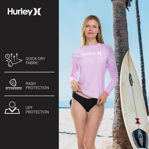 Hurley Women's Rash Guard - Long Sleeve Swim Shirt with UPF 50+ UV Protection | Stylish & Comfortable