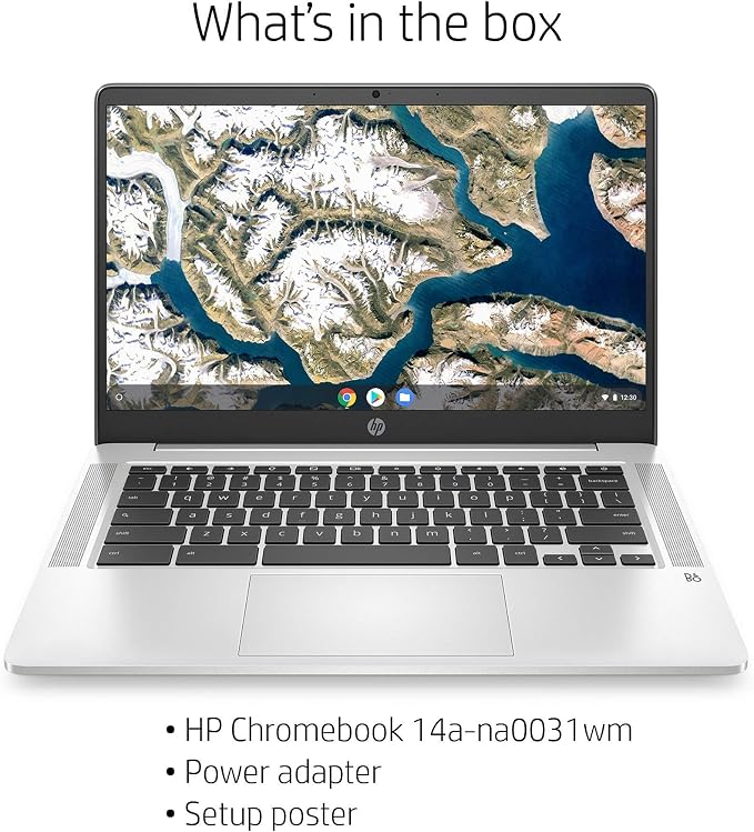 HP 14 Chromebook 14in HD Intel 4-core CPU 4GB RAM 64GB eMMC (Renewed)