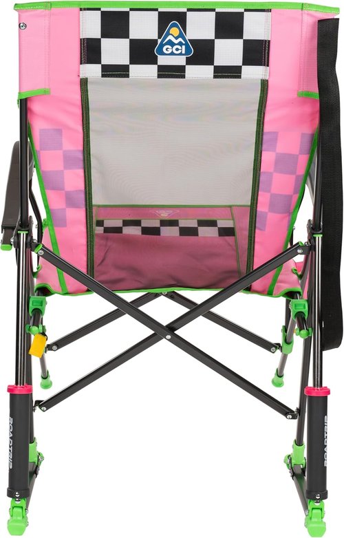 GCI Outdoor Rocking Camping Chair - Portable Folding Design with Armrests & Drink Holder | Pink