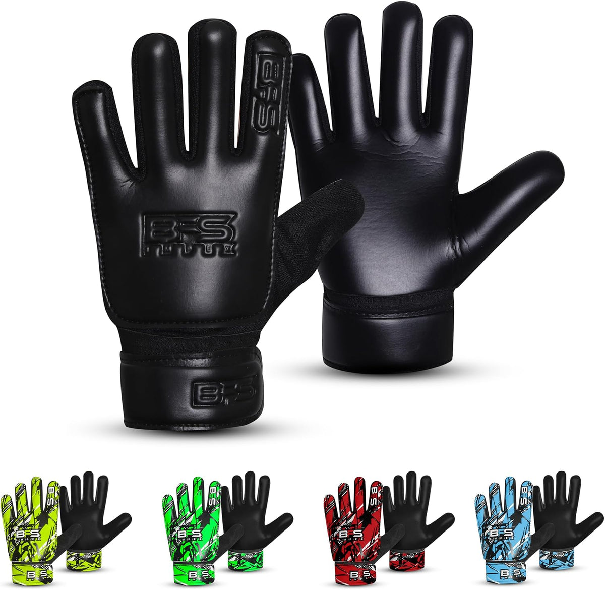 Skiennix Kids Soccer Goalie Gloves - Youth Football Goalkeeper Gloves with Anti-Slip 4mm Latex Grip & Double Wrist Support