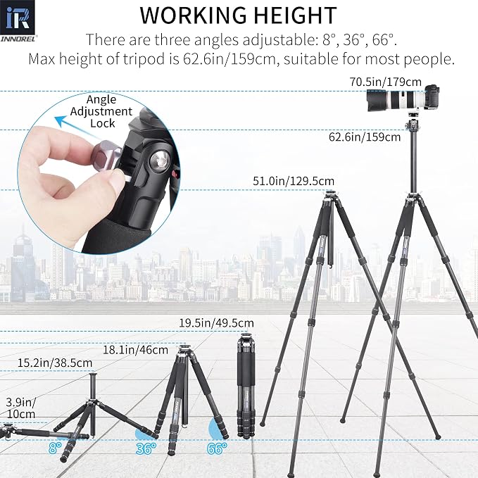Carbon Fiber Tripod-INNOREL GT284C Professional Compact Portable Tripod
