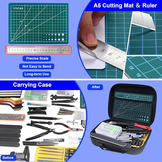 3D Printer Tool Kit, Removal Tools, Digital Caliper, Cutting Mat, Carrying Case