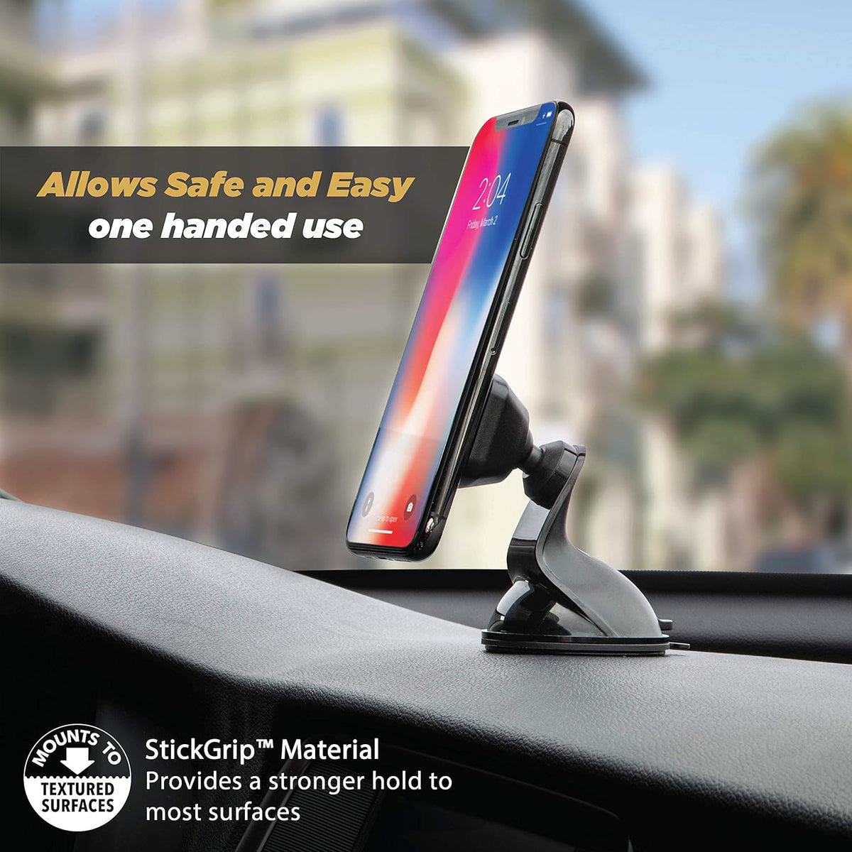 Scosche MMWSM-XCES0 MagicMount Select Magnetic Car Phone Holder - Strong Magnet Mount for iPhone and Android - Secure Magnetic Cell Phone Mount for Window or Dash - Universal 360° Adjustable Head