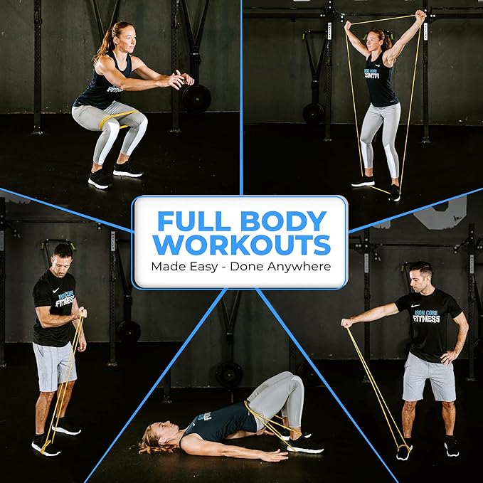 Pull Up Assistance Resistance Bands - Long Loop Power Bands for Men and Women - Strength Power Flexibility Training at Home & Gym - Ebooks & Workout Chart Included by Iron Core Fitness