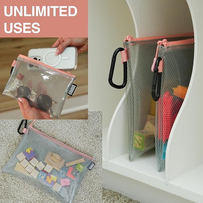 GOBAGS Air Production Multi‑Size Clear Zipper Pouch – Cable Organizer & Travel