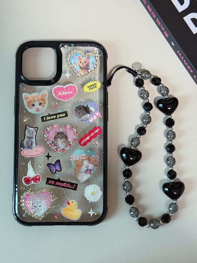 Drawwind Phone Charm Beaded Wristlet Strap Universal Cell Phone Lanyard Cute